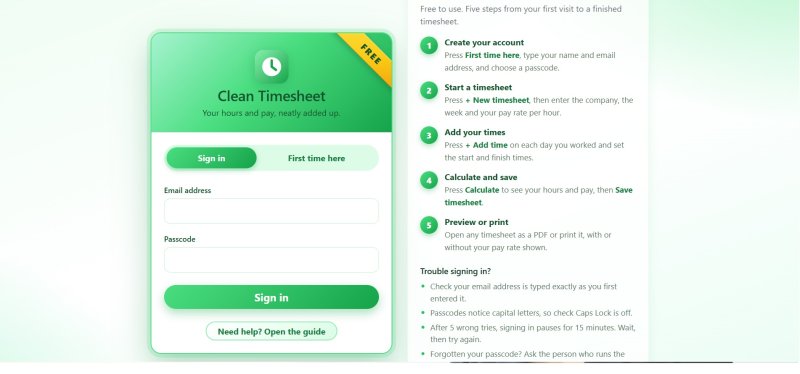 Clear Timesheet